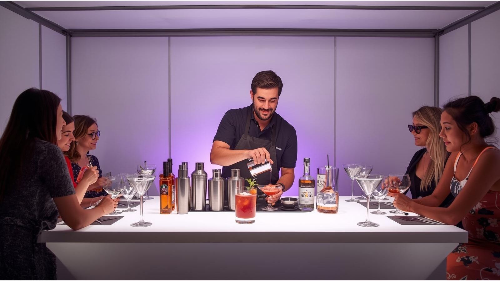 cocktail making class at home in Surrey with a mixologist